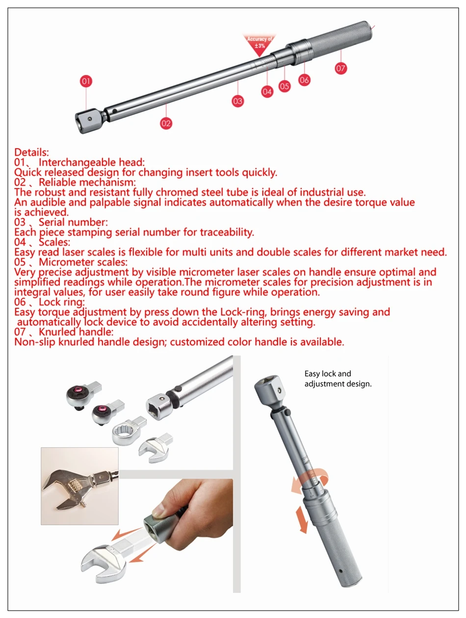 MXITA 9X12 1-6Nm Accuracy 3% High precision professional Adjustable Torque Wrench car Spanner  car Bicycle repair hand tools set