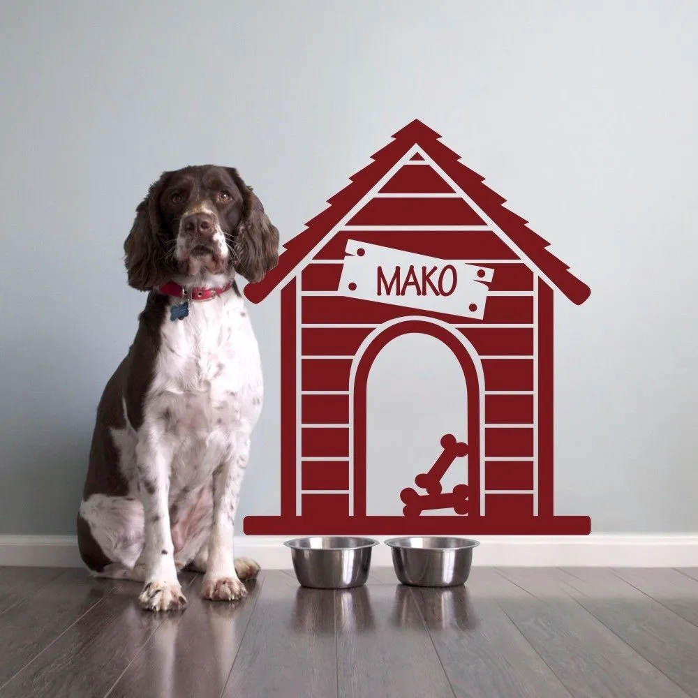 Pets Dog House Wall Decal Animal Custom Personalized Name Quote Love Decor Idea 26inx22in