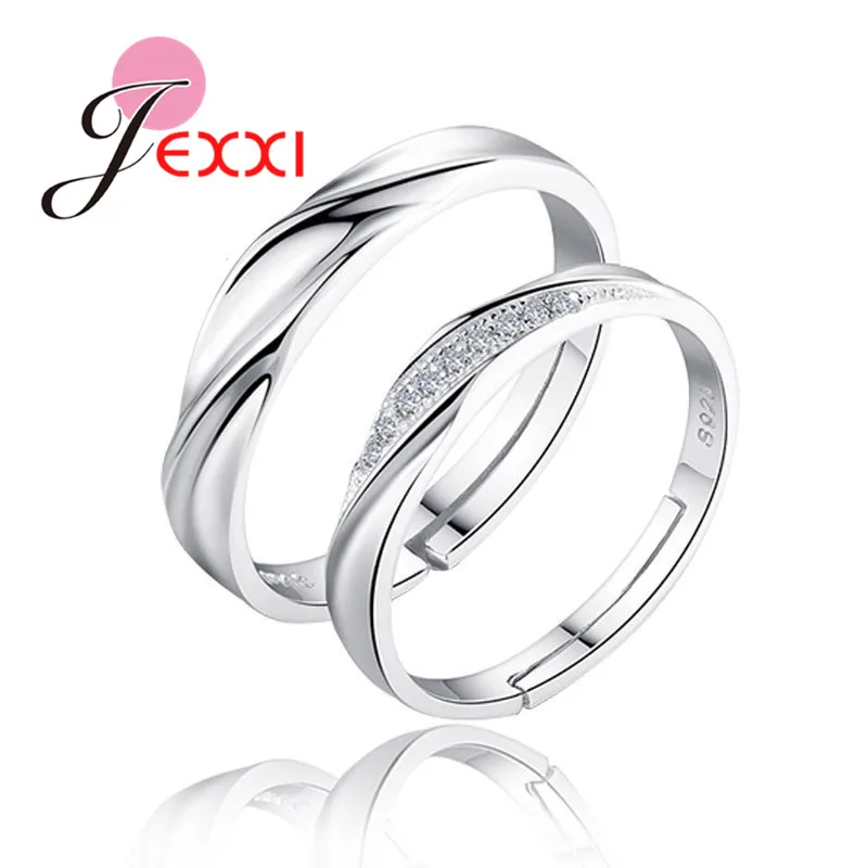 

Genuine 925 Sterling Silver Couple Rings Fashion Jewelry Classical Rings For Women Men Adjustable Sizes Wholesale Drop Shipping