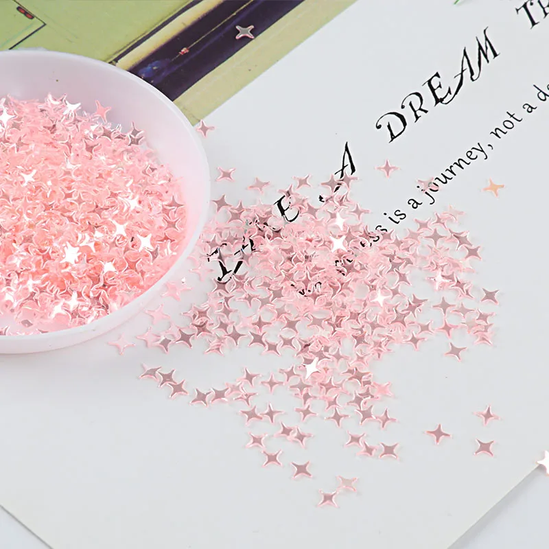 Paillette 4mm Corss Star Sequin Crystal Colors Nail Sequins for Craft DIY Slime Painting Wedding Decor Accessories Lentejuela