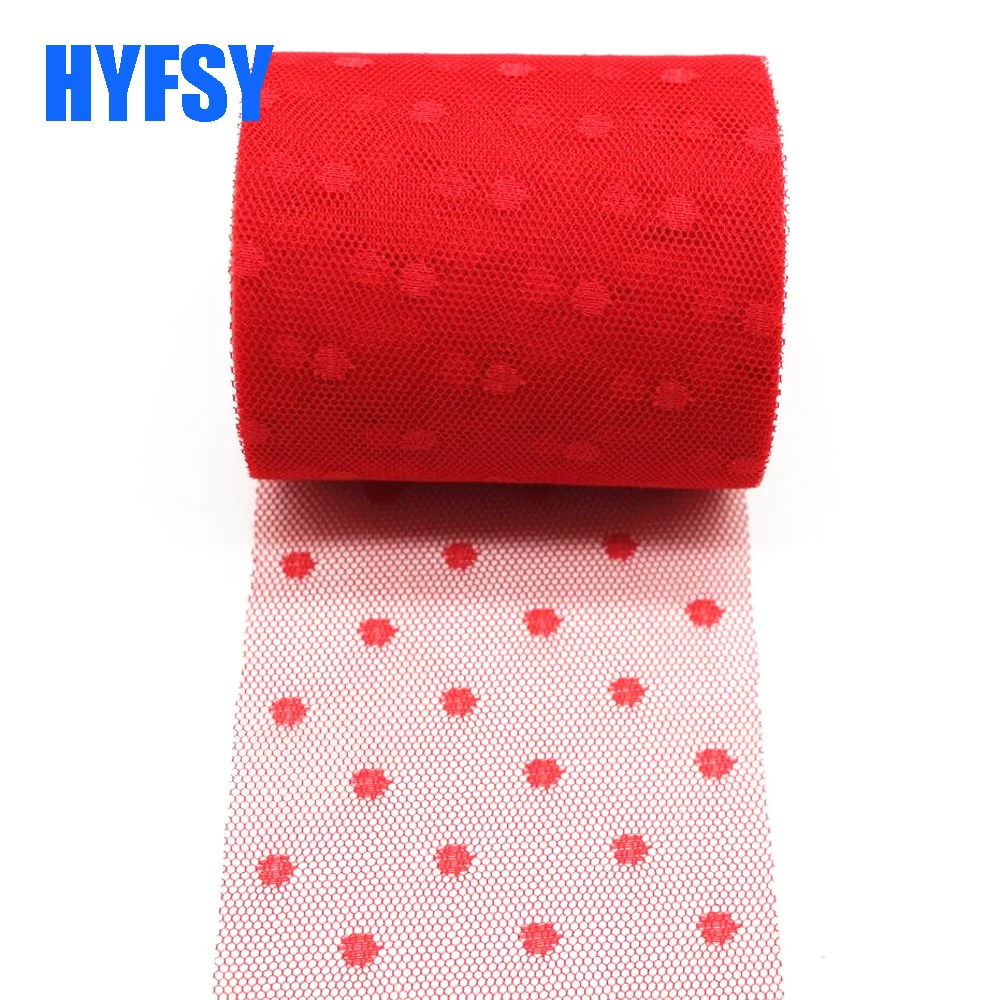 75MM 10 Yards/Roll Net Yarn Dots Gauze Ribbons Hair Bows DIY Crafts Handmade Accessories Clothing