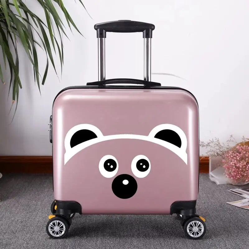 Hot!New girl cartoon 18 inch rolling luggage boy Trolley suitcase on Wheels Students brand school Luggage kids lovely Suitcases