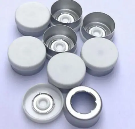 100set/lot 5ml Clear glass vials + 13mm butyl rubber stopper + 13mm color options pharmaceutical caps