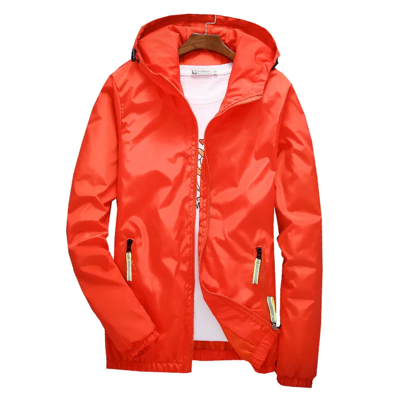 Size 6XL 5XL 7XL 2025 Spring Autumn Young Men Windbreaker Hooded Jacket Slim Thin Clothing Top Quality Waterproof Plus Size