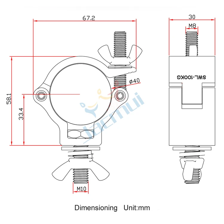 Imagem -06 - Alumínio Truss Hanging Pipe Clamp Gancho Stage Fastener American Disco Light Hardware Tamanho Pequeno 3841 mm 100kg 10 Pcs por Lote