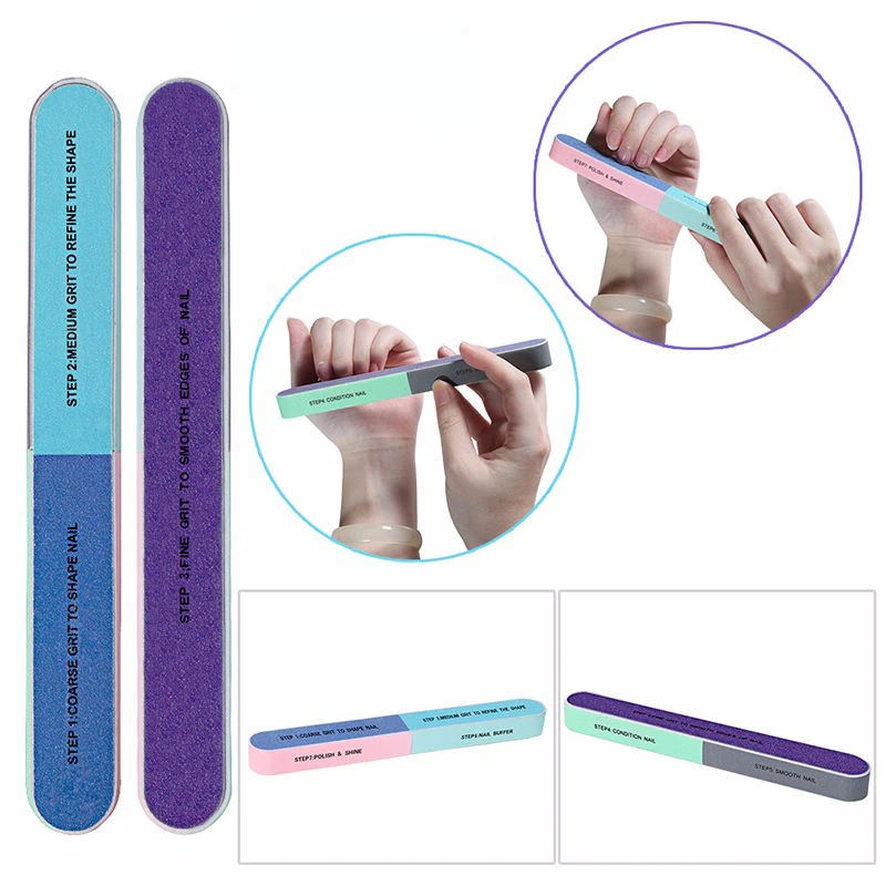 2Pcs/Set 7 in 1 Ways 4 Sides Bloc Polissoir Ongles Limas Para Manicura Nail File Gel Polish Sand Nails Buffer Block