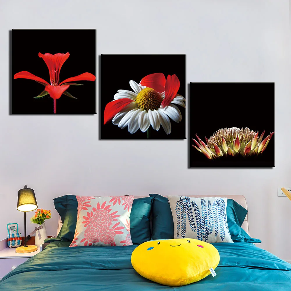 

Wall Art Canvas Painting 3 Pcs Posters And Prints Still life flower Wall Pictures For Living Room Home Decor