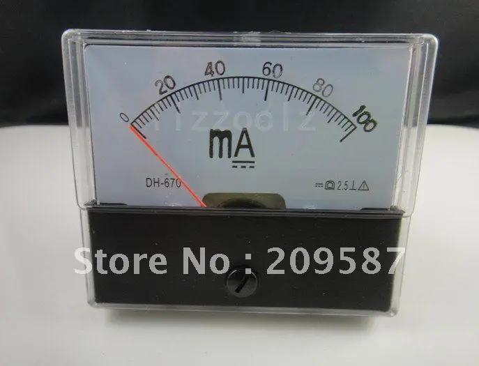 Analog Amp Panel Meter Current Ammeter DC 0-100mA 100mA