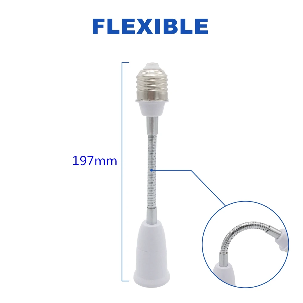 Convertidor de Base de lámpara E27 a E27, extensor de portalámparas de 65mm y 95mm, adaptador de enchufe de lámpara E27-E27, ignífugo para bombilla