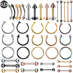 1PC Titanium Septum Piercings Nariz Eyebrow Helix Conch Daith Stud Earrings Lip Labret Industrial Barbells Tongue Nose Piercing