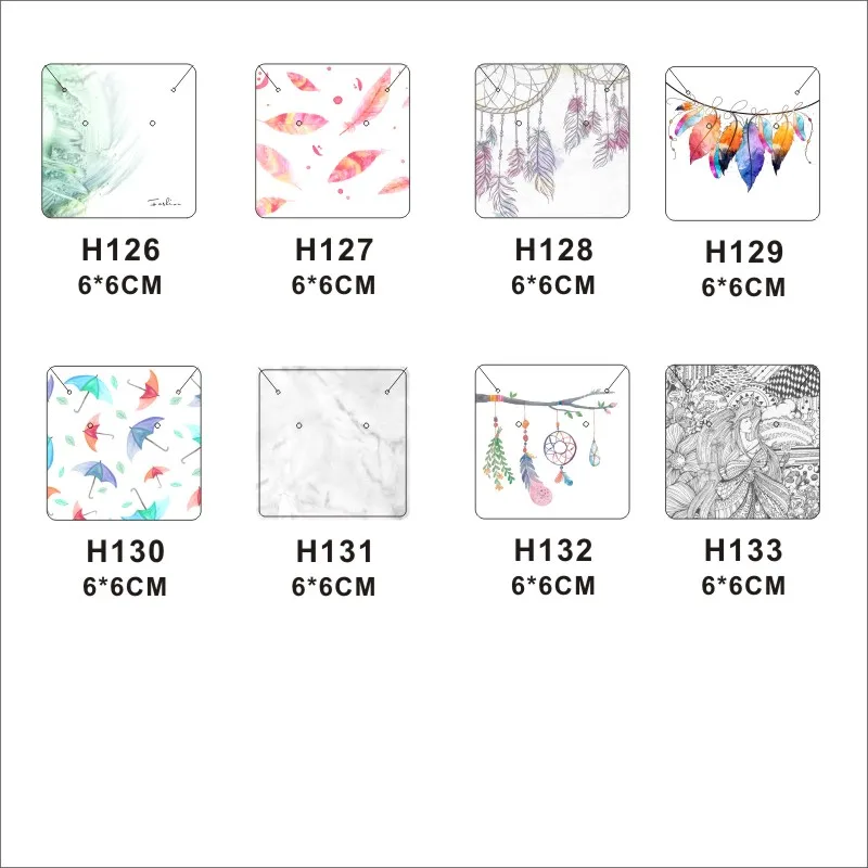 8 styl 100 sztuk 6*6 cm kolczyk naszyjnik karty graficzne kolczyki tagi karta do pakowania akcesoria biżuteria karty hurtowych