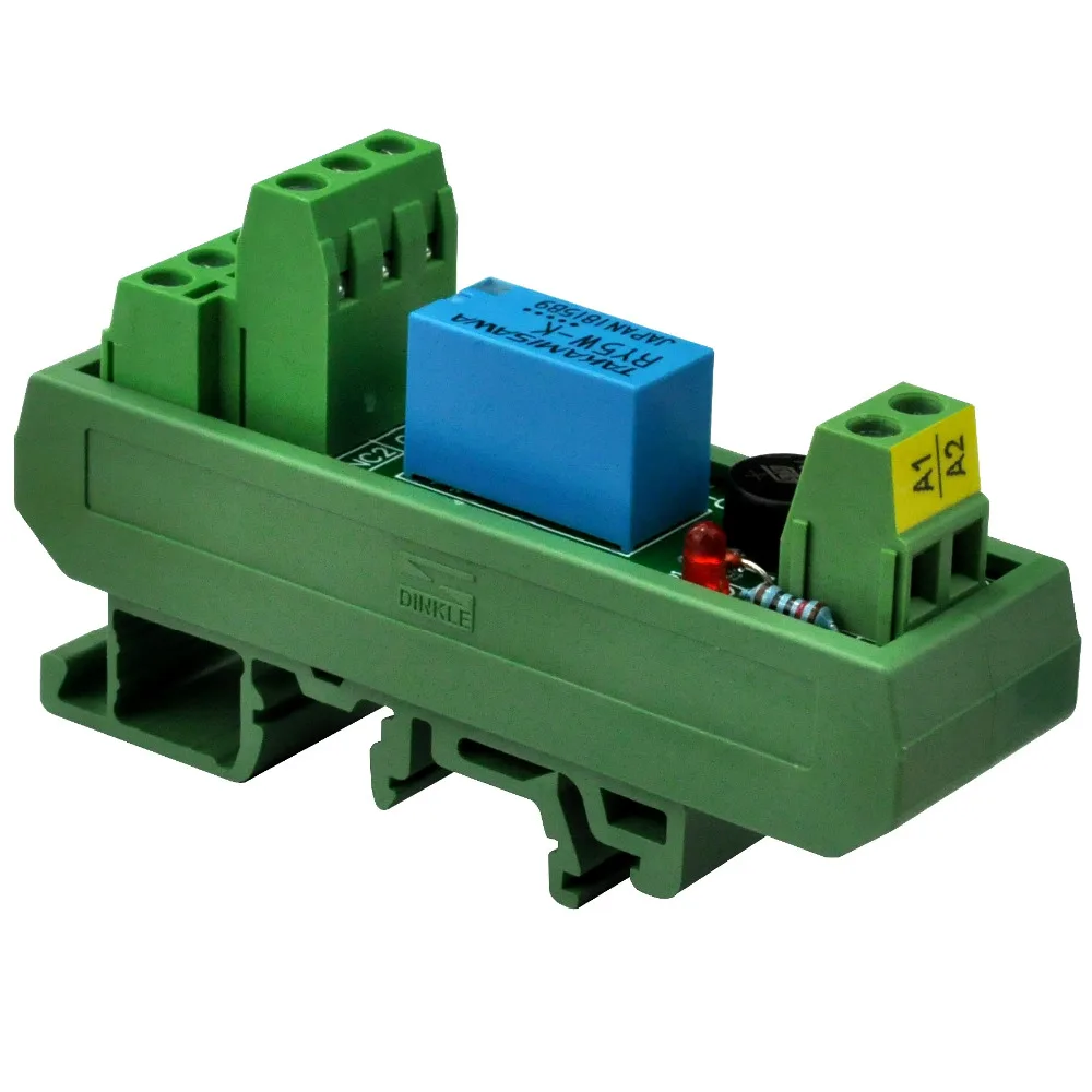 Electronics-Salon AC/DC 5V Slim DIN Rail Mount DPDT Signal Relay Interface Module, RY5W-K.