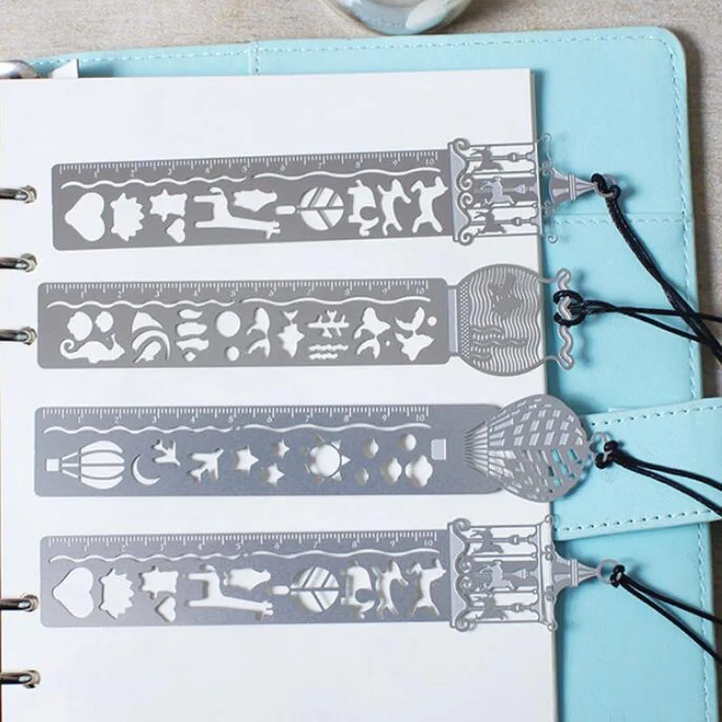 Metal Stencil Account Multi-Function Drawing Ruler Hollow Painting Template Student Children Stationery Office School Supplies