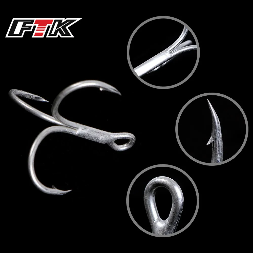 FTK Fishing Hook Baitholder Fly Tying Treble Hook Bass Sharp Barbed Hook Lure Holder Set Saltwater 15/20pcs Needle Fishhook 709