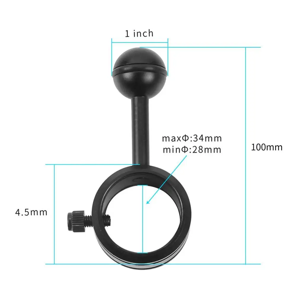 Адаптер PULUZ из алюминиевого сплава, 1 дюйм, для подводсветильник щения