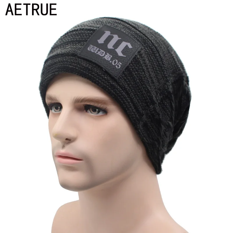 AETRUE Brand Knitted Hat Winter Beanies Men Caps Mask Gorras Bonnet Warm Baggy Winter Hats For Men Women Skullies Beanies Hats