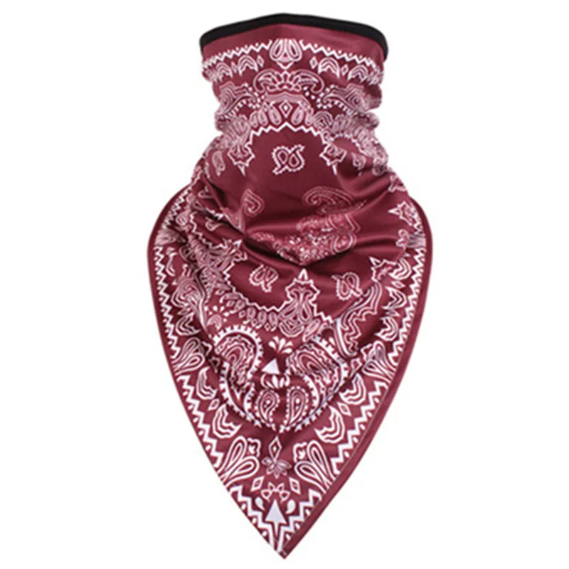 2024 Fashion Hip Hop Design Cashew Flower Triangle Magic Scarf Bandana Street Skateboard Face Mask Neck Scarf Bicycle Scarf Mask