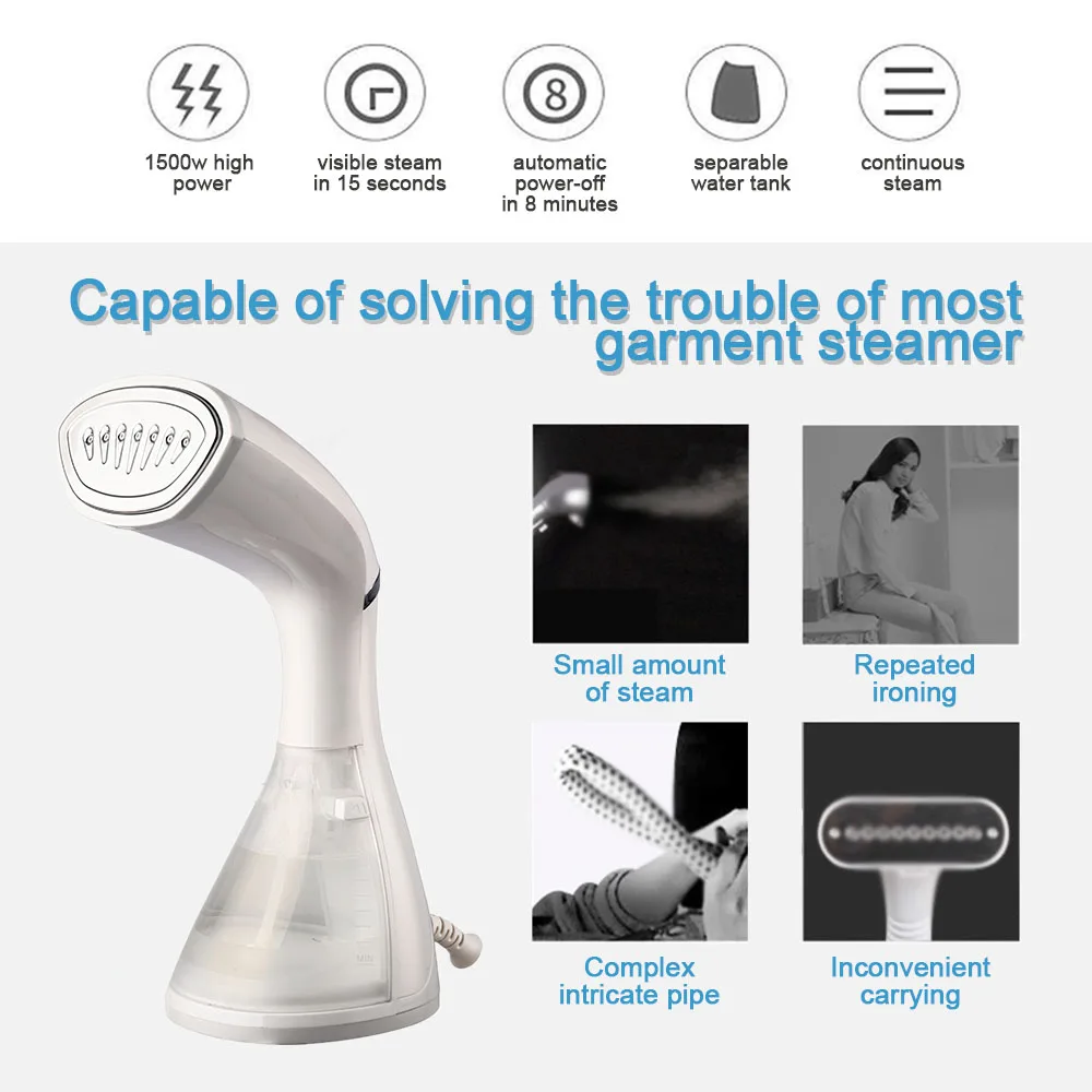 Mini escova de limpeza a vapor para roupas, portátil, viagem, vestuário, roupas a vapor, limpeza a seco, utensílio doméstico, tecido de passar roupas