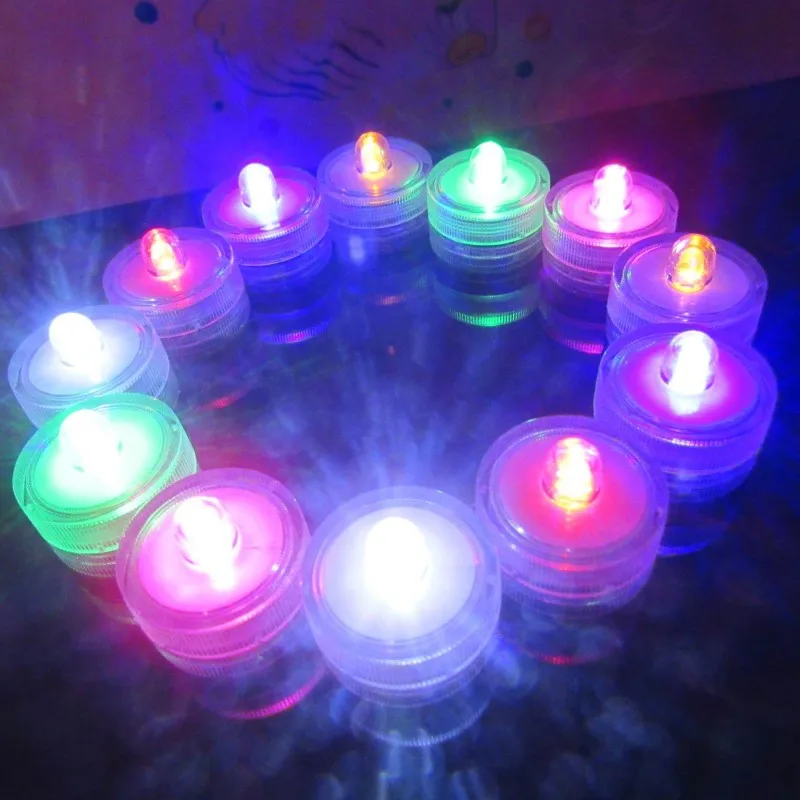 

Underwater LED Lights Glow Submersible Waterproof Candle Tea Light For Wedding Home Birthday Decor Supplies