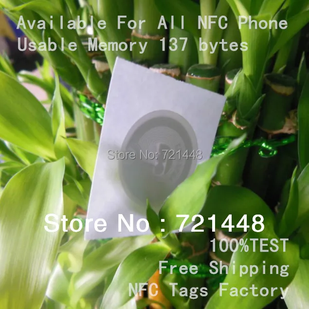 100pcs  NFC Labels Usable Memory 137 bytes NFC tags Available For All NFC Phone