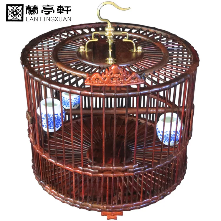 

Rosewood mahogany bird cage thrush indigo white eye chin hollow retro bird cage ornaments carved wooden decorative craft