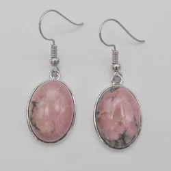 Rhodonite Stone Oval beads Dangle Earrings Jewelry For Woman Gift T247