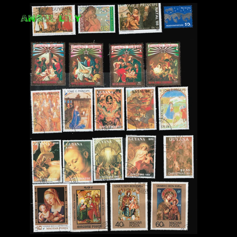 45 PCS / Lot Topic  Christmas  And  Easter   Postage Stamps  With Post Mark For Collection