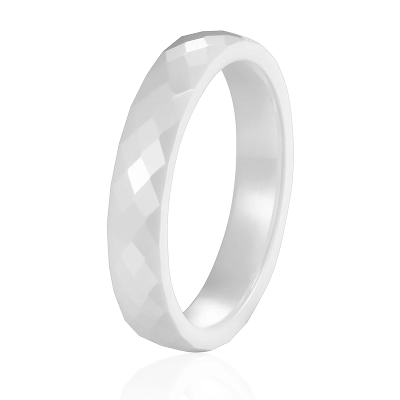 New 4mm Light Pink Black White Beautiful Hand Cut Ceramic Ring For Woman Top Quality Jewelry Without Scratches Woman Ring gallery 2