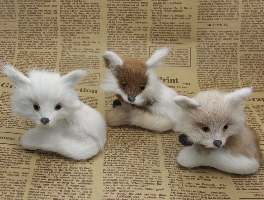 10 pieces a lot cute simulation fox toys new small lovely fox doll gift about 8x9cm