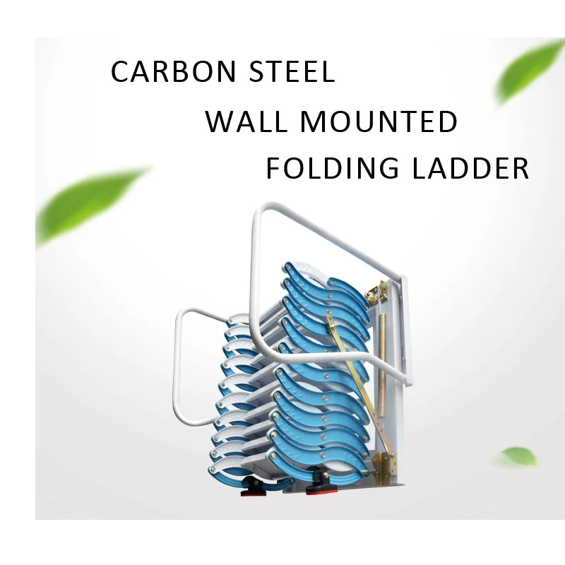 Manual operado wall mounted escada dobrável loft escada externa dobrável de alta qualidade dobrar escadas para sótão interior