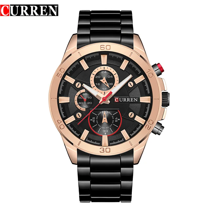 Hot Fashion Full Stainless Steel Watches Top Brand CURREN Casual Mens Watch Analog Sport Wristwatch Quartz Clock