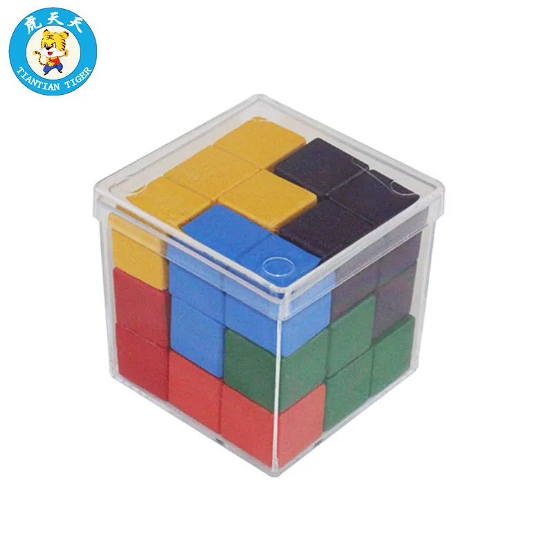 

Baby Kids Toys Montessori IQ Brain Teaser 3D Puzzle Educational Toys Colored Soma Cubes