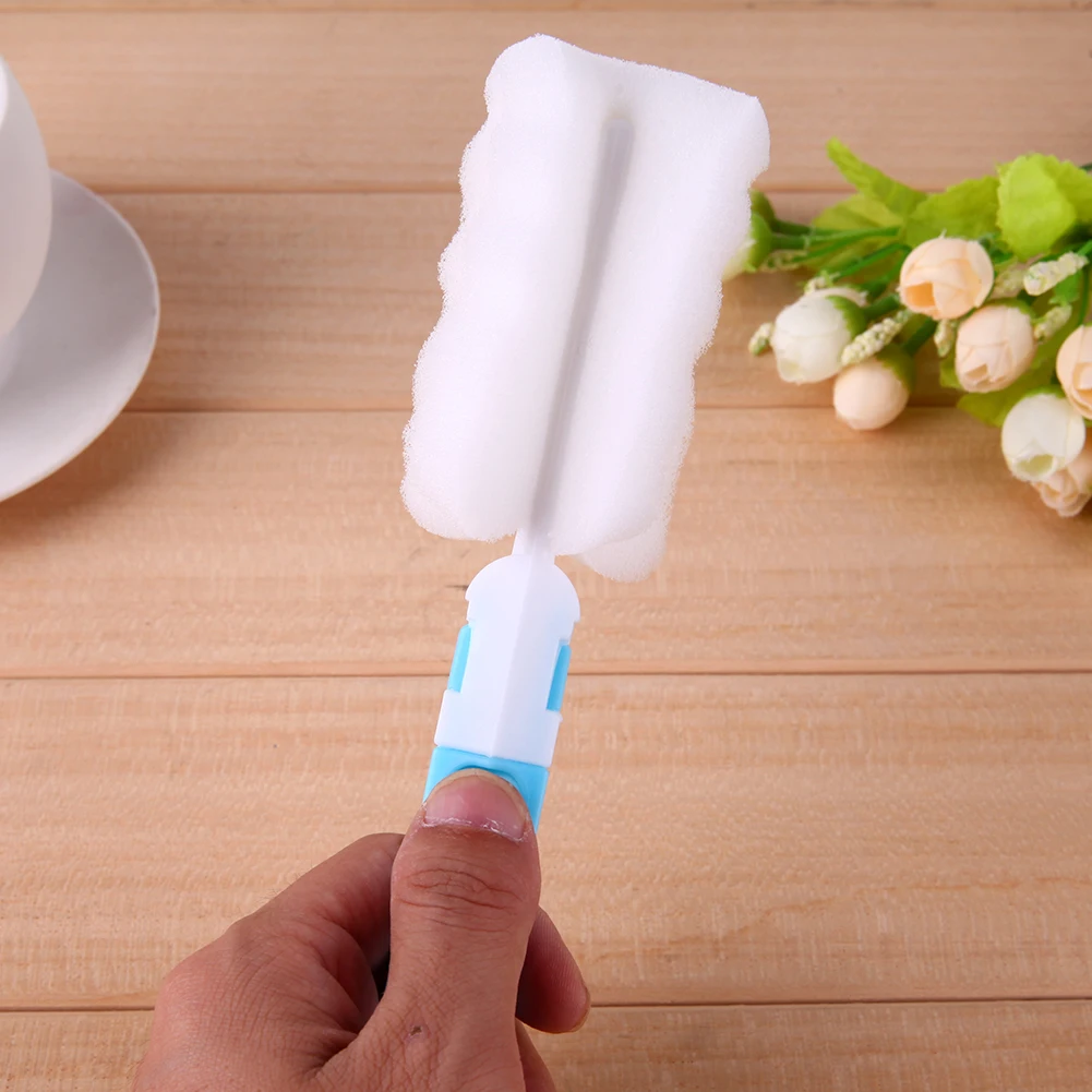 แปรงฟองน้ำ Long Handle Easy แปรงฟองน้ำทำความสะอาดแปรงทำความสะอาดขวดแก้วคัพ Scrubber ซักผ้าทำความสะอาดห้องครัวเครื่องมือ