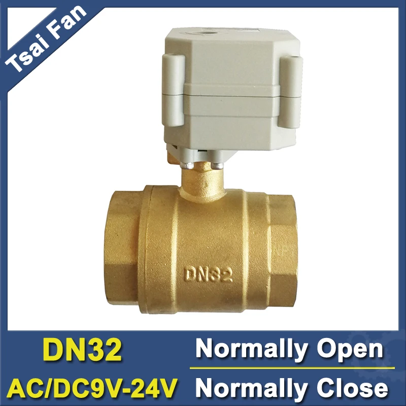 

TF32-B2-C High Quality AC/DC9V-24V Normally Close Normally Open Valve 2 Way 1-1/4'' DN32 Metal Gear Motorized Ball Valve