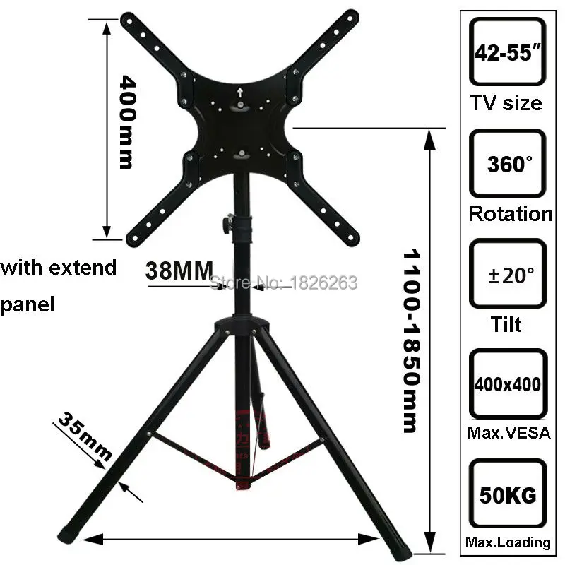 VX400 VESA Panel i przedłużacz Adapter 400x400mm do stojak wystawowy wózka mocowanie telewizora 14-55\