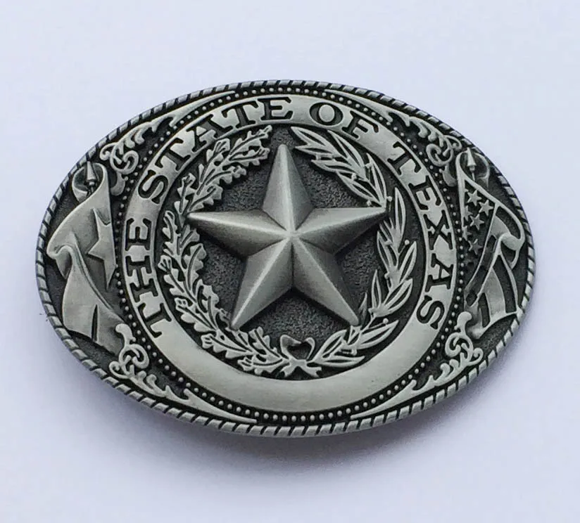 Western Cowboy belt buckle Metal Star Oval Bronze Metal Fashion Mens Buckles Jeans Accessories Fit 4cm Wideth Belt