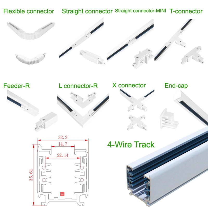 100cm European Standard Rail 4 Wire 3 Phase 4