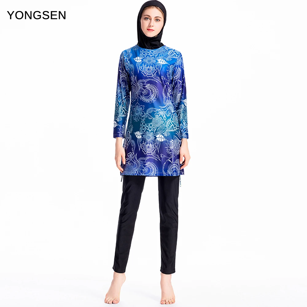 

YONGSEN Full Coverage Burkinis Swimsuit Humble Arabian Beach High Quality Muslim hijab Swimwear Modest Islamic Swimming Suits