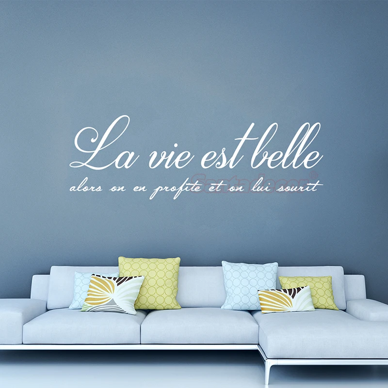 Stickers La Vie Est Belle Alors On En Profite Vinyl Wall Art Decor Mural Decal Living Room Home Decor Poster House Decoration