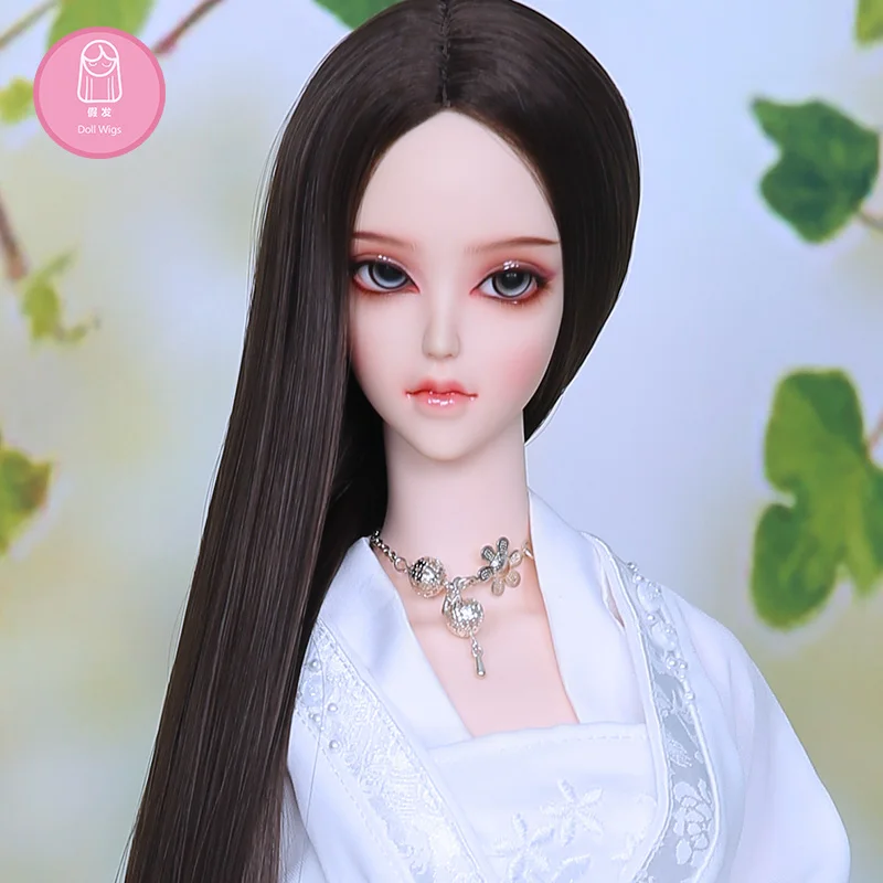 

Парик для куклы BJD 1/3 ручная работа diy Длинные прямые волосы коричневого и черного цвета для дополнительной зарядки L07 #22-24 см аксессуары для куклы