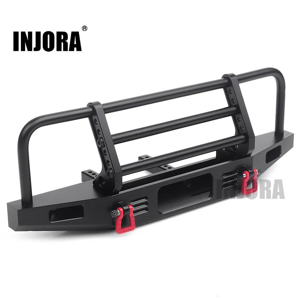 INJORA regulowany metalowy zderzak przedni do 1/10 gąsienica RC TRX4 Defender Axial SCX10 SCX10 II 90046 90047