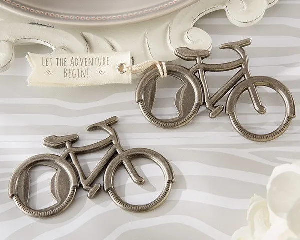 

vintage wedding favor gift giveaways-- "Let's Go On an Adventure" Bicycle Bottle Opener party favor souvenir bike bottle opener