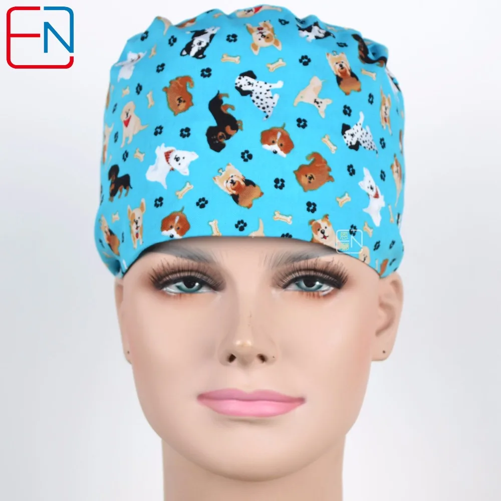 Hennar brand unisex scrub caps Lan di xiao gou