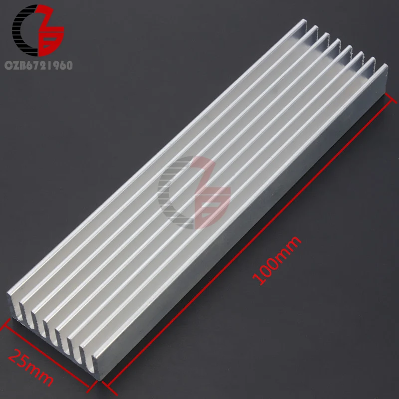 100x25x10mm Aluminum Heat Sink Cooling LED Power IC Transistor For Computer