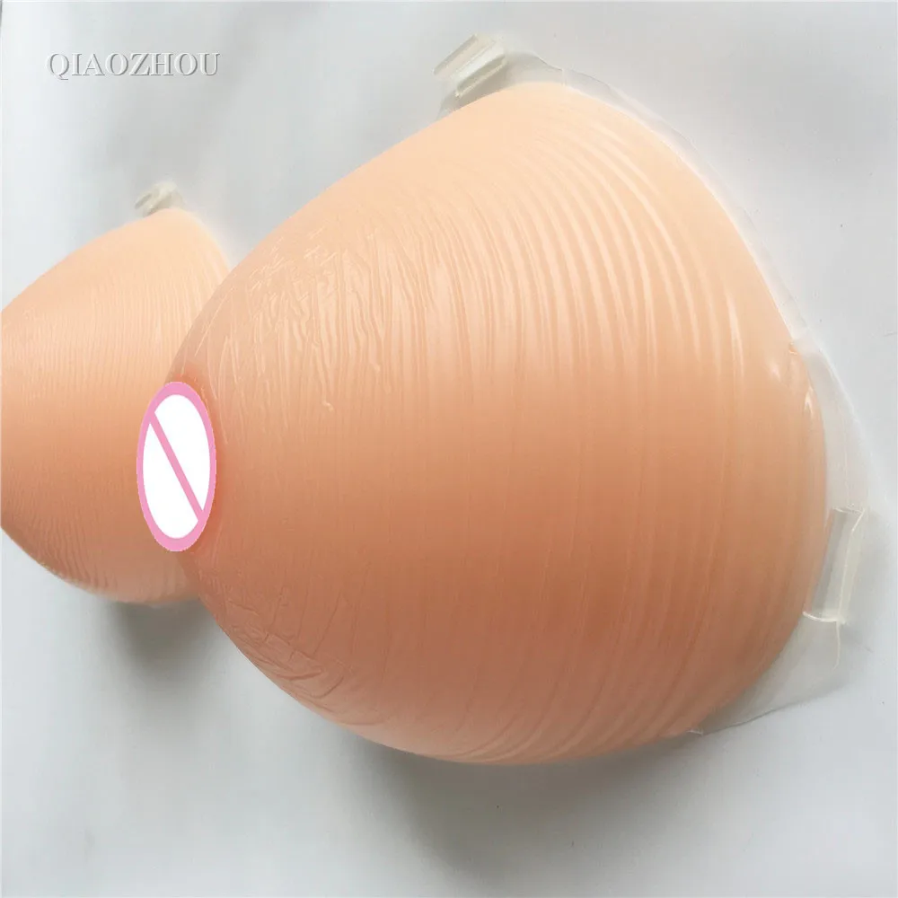 

6000g/pair crossdresser mastectomy breast prosthesis realistic silicone breast forms with bra straps super huge natural