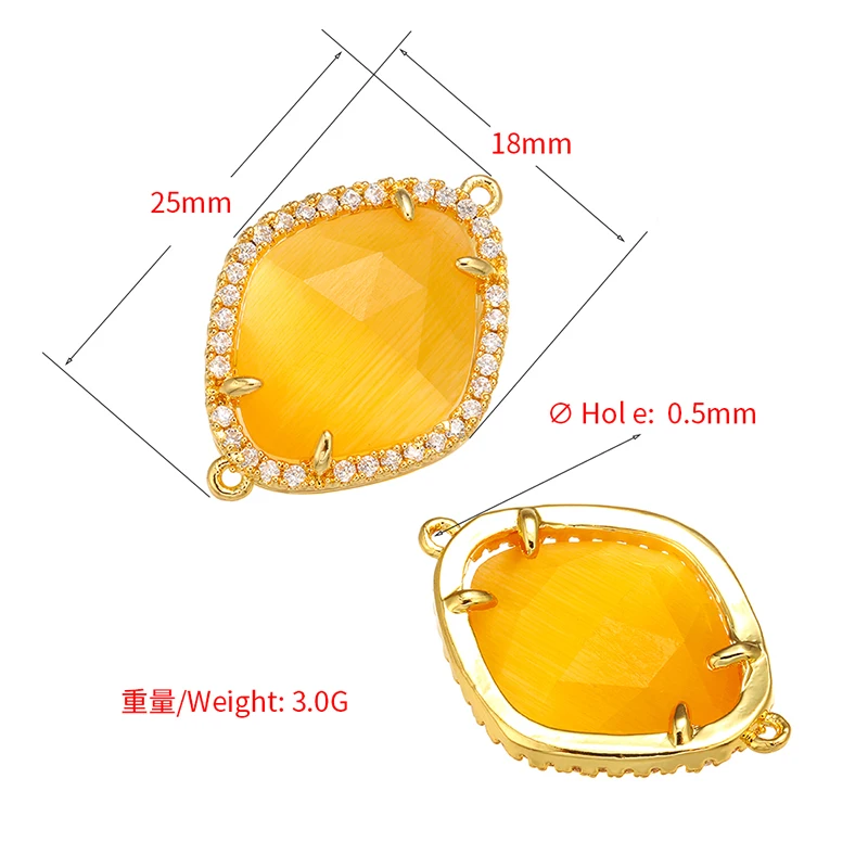 ZHUKOU High quality fashion 18x25mm crystal connector for handmade earring and necklace jewelry accessories model: VS383