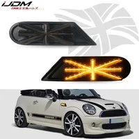IJDM-Lámparas de posición lateral para coche, luces LED ámbar para MKII MINI Cooper R55 R56 R57 R58 R59, luz LED de señal de giro intermitente dinámica de 12V