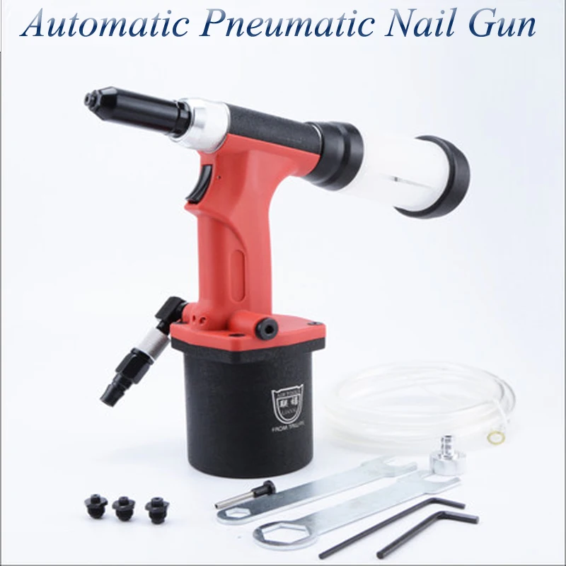 Pneumatic Nail Gun Strong Force Riveter Nailer Automatic Pneumatic Rivet Gun Self-priming Stainless Steel Blind Rivet Gun SR-01