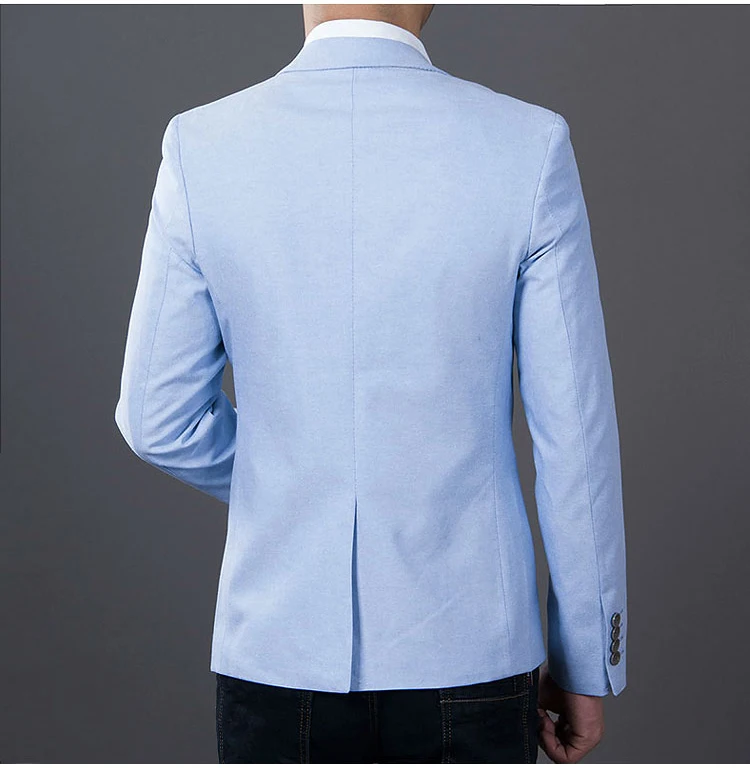 2023 Fashion Men Casual 1 Cotton Jackets Male Slim Fit formal Sky Blue Black Blazer Suit Plus Size 5XL Fashion Men Blazer Sping