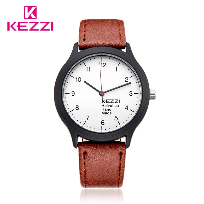 

KEZZI Brand Vintage Leather Watches Men Casual Business Big Dial Quartz Watches eagle Animal clock relojes hombre